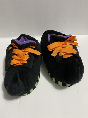 Kids Halloween Black Witches Slippers Small (9-10) Way To Celébrate