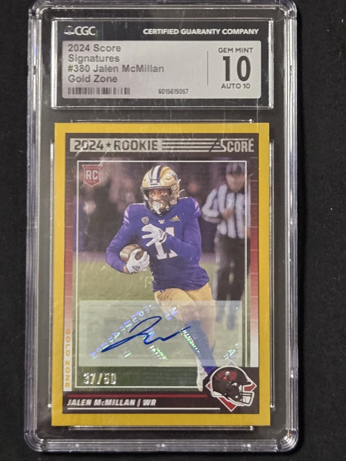 2024 Score - Rookies Jalen McMillan #380 Gold Zone /50 (RC)