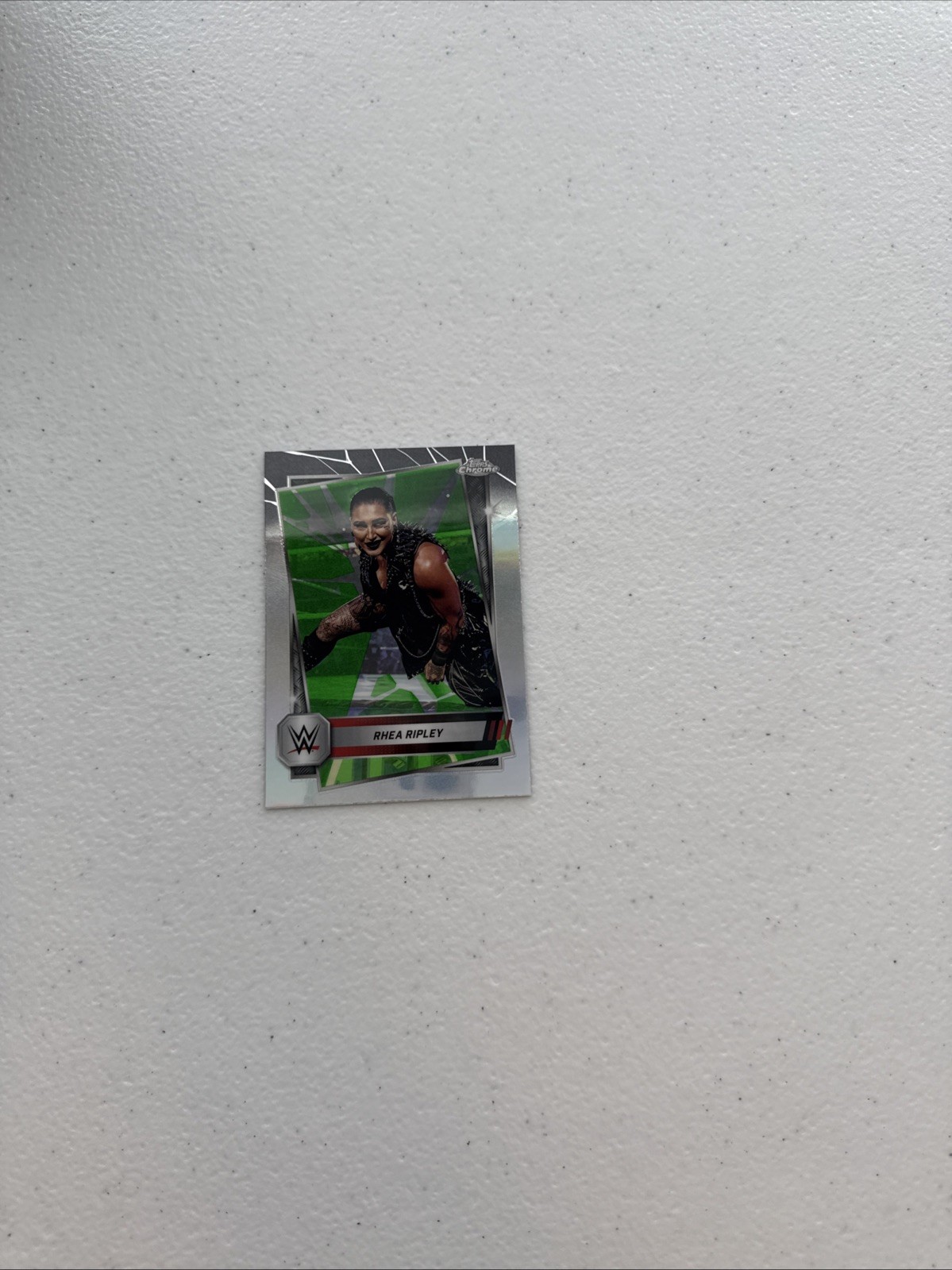 2025 Topps Chrome WWE - Rhea Ripley #80 Neon Green & Black Refractor