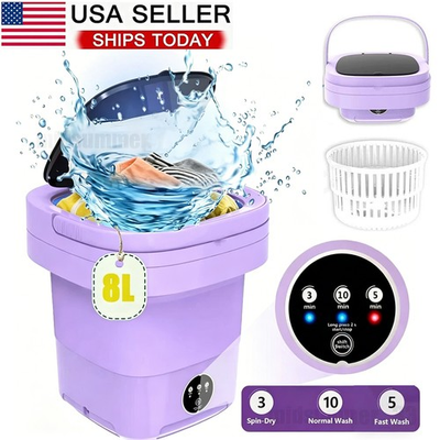 #ad Portable Washing Machine Mini Washer Foldable Washer and Spin Dryer Small Travel $25.98