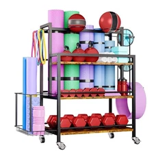 Easycom Home Gym Storage 4 Tier Large Capacity Rack for - Scratch & Dent