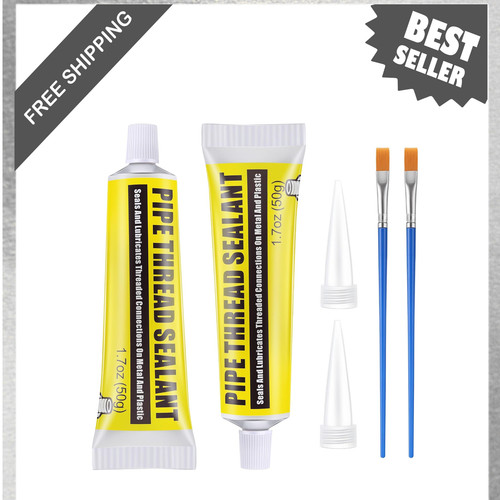 2 Pcs Soft Set Pipe Thread Sealant Non Hardening Paste 1-3/4 Ounce for Metal