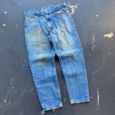 Vintage 90s Distressed Carhartt Light Wash Workwear Jeans