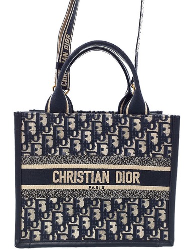 Christian Dior Book Tote Small M1325CZBB_M928 Canvas Navy Shoulder Bag #TB306