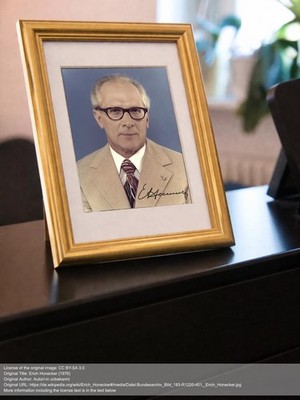 Repro-Autogramm - Erich Honecker - Gerahmt - SED - DDR - Ministerrat
