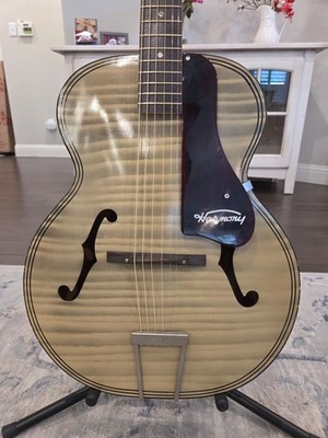 Vintage Harmony Blonde Archtop Acoustic Guitar Very Rare built in