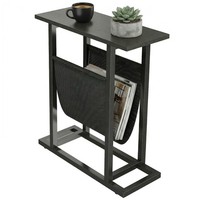 Beistelltisch Mit Stofftasche, Couchtisch, Sofatisch, Nachttisch, Schwarz