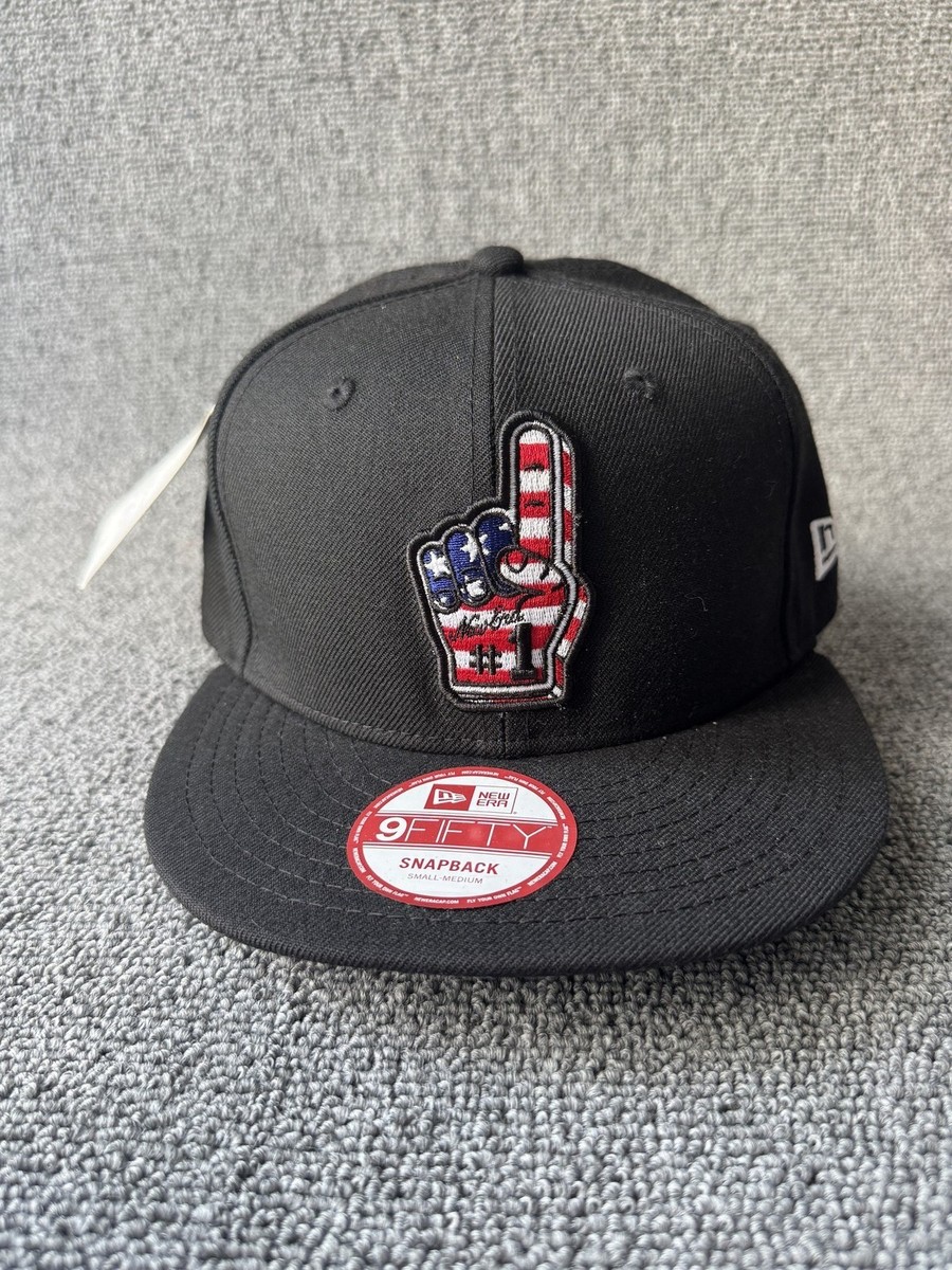 New Era USA Flag Patriotic 9FIFTY Snapback Hat Black One Size Flat Brim