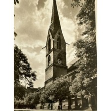 Vintage 1949 RPPC Postcard Black white Heiligkreugkirche Chur Switzerland READ