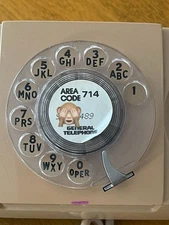 Vtg GTE 79’Starlite Beige Tan Rotary Telephone Automatic Electric Princess-style