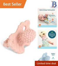 RaZberry Silicone Teether for Infants - Safe, Ergonomic Freezable Relief, Pink
