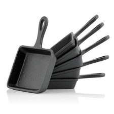 BBQ-Toro Gusseisen Raclette Pfännchen (6 Stück) | 12,5 x 18 cm | Grillzubehör