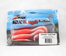 Zman Soft Bait StreakZ Curly TailZ 5" 4/Pack Coconut Ice Glow (9627)