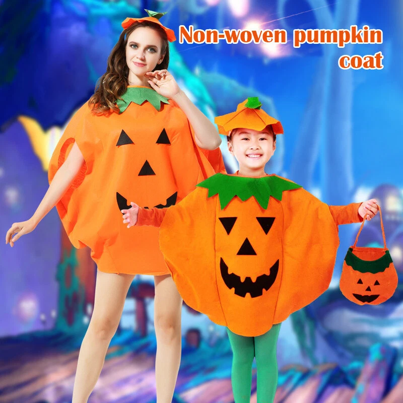 Kid Adult Pumpkin Costume Unisex Fancy Dress Up Halloween Party Festival Cosplay - image 3 of 4