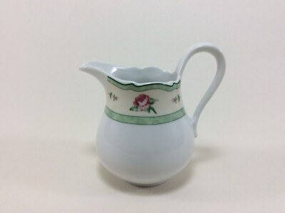 TCM Tchibo Ingres Weiss Marienbad Milchkännchen Blume Rose Rot Rand Grün
