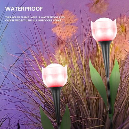 6Pcs Outdoor Solar Powered LEDTulip Flower Lights Garden Lawn Pathway Decor Lamp - 第 9/12 張圖片
