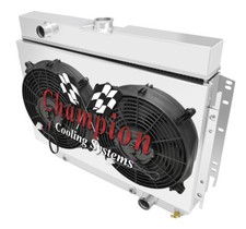 Sr 3 Row Radiator Ps Notched12 Fansshroud For 1966-1968 Chevrolet Caprice