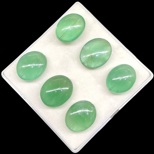 6 Pcs Natural Fluorite 26-27.3mm Oval Drilled Beads Loose Untreated Gemstone Lot - Picture 5 of 19