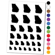 Georgia State Silhouette Temporary Tattoo Water Resistant Set