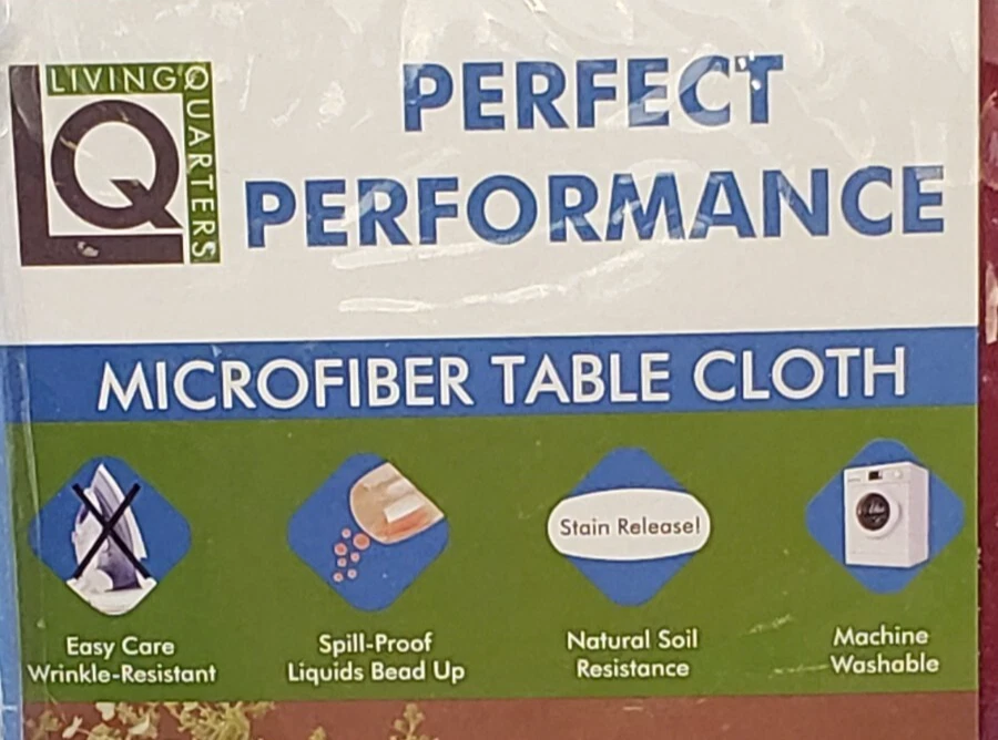 Living Quarters 52x70 Microfiber Tablecloth Spill Proof Ruby Red Burgundy - Image 3 of 4