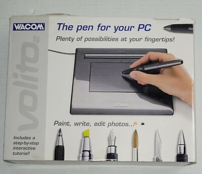 WACOM Volito 2 CTF-420-G0-B The Pen For Your PC Fully Tested