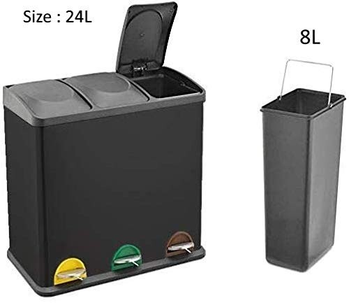 Stainless Steel Pedal Recycling Bin with Lids for Kitchen Waste (Sealed Return) - Picture 53 of 59