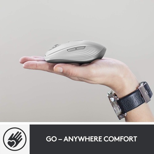 Ergonomic MX Anywhere 3 Wireless Mouse - 4000DPI, USB-C, Pale Grey Finish - Picture 5 of 12