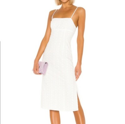 LPA Janina Dress White Heart Eyelet Back Cutout Women's XL | eBay