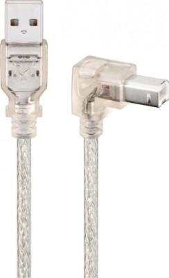 USB 2.0 Hi-Speed-Kabel 90°, transparent 0,5m