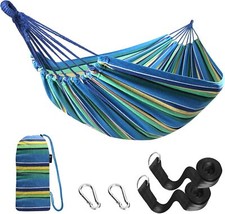 Cotton Hammock Strong, Comfy Portable with Tree Straps Travel Bag