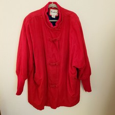 Komitor Vintage Red Corduroy 100% Cotton Heavy Stadium Jacket Size 4x* Euc