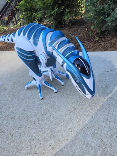2005 Wowee Roboraptor T-Rex 32" Blue White Works No Remote VGC