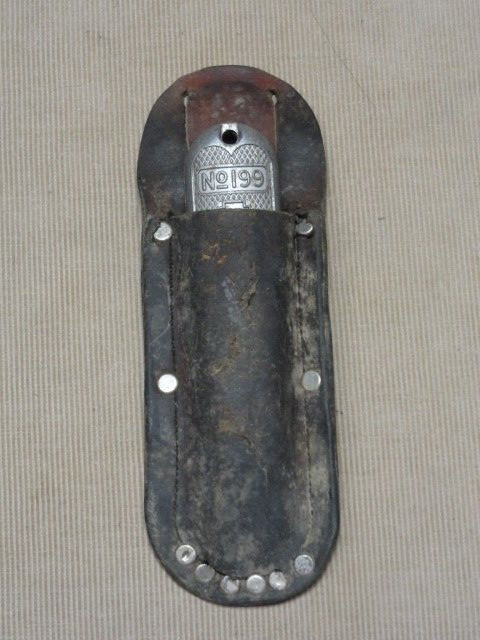 Vtg Stanley No 199 Fixed Blade Utility Knife Box Cutter USA Aluminum w/ Sheath