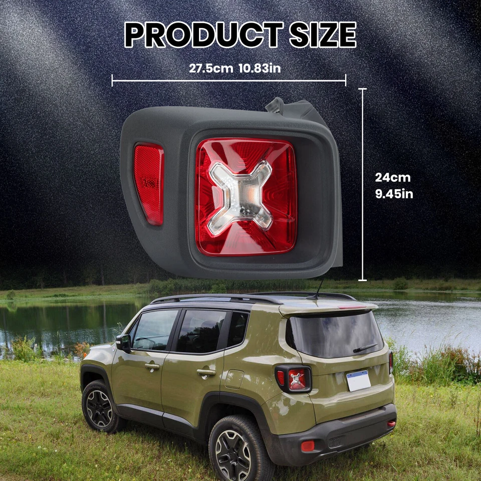 Tail light For 2015 2016-2023 Jeep Renegade Rear tail Rear lamp Left Driver - Image 4 of 4