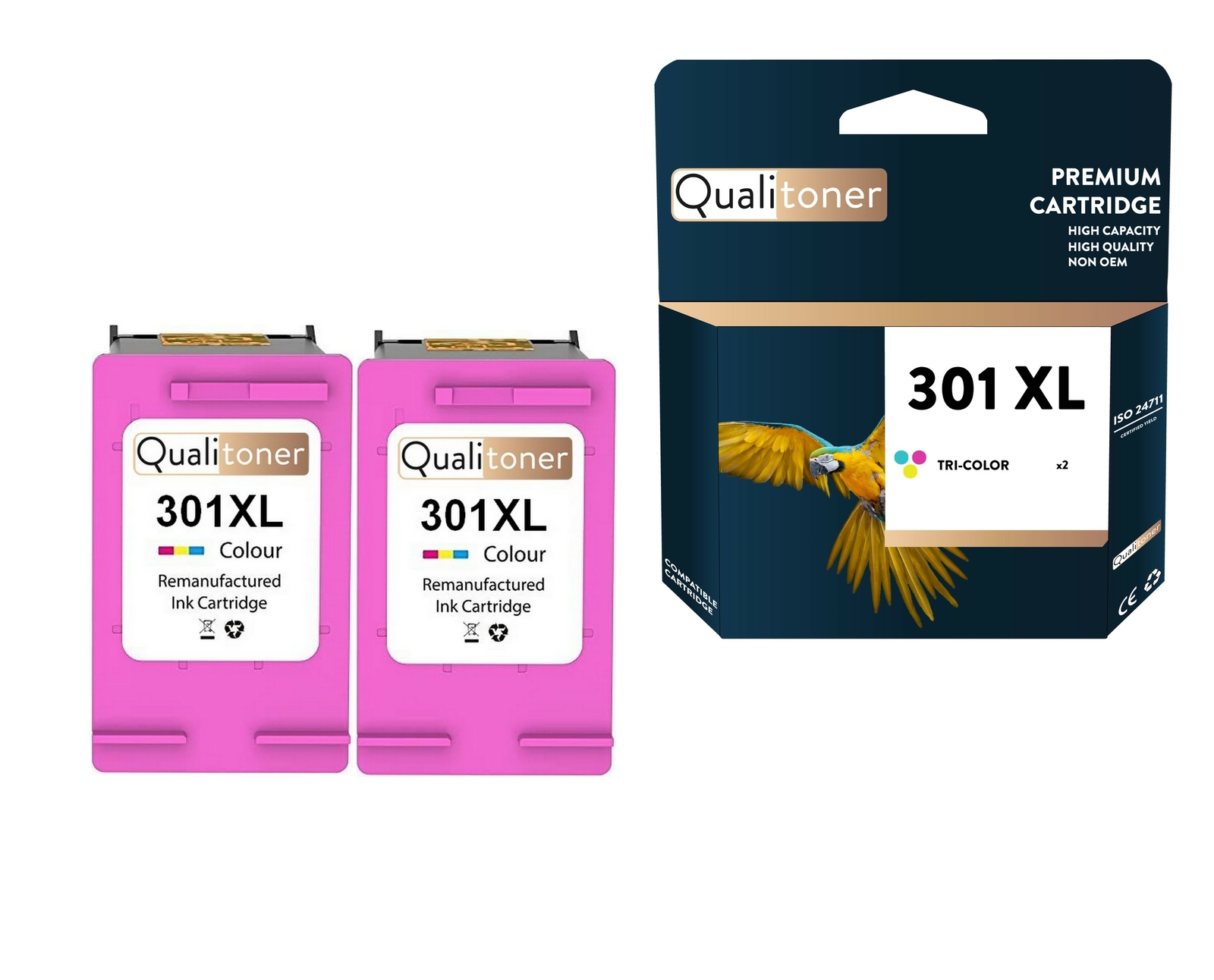 Cartouche couleur HP 301CLXL Qualitoner x2 pour imprimer les projets créatifs