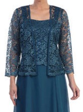 NEW FORMAL EVENING LONG GOWN MOTHER THE BRIDE GROOM DRESS CHURCH Teal Green 4XL