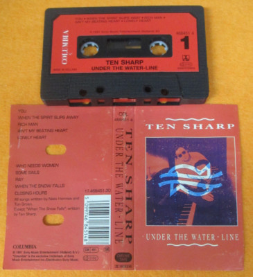 MC TEN SHARP Under the water line 1991 holland COLUMBIA 468451 4 no cd lp vhs*