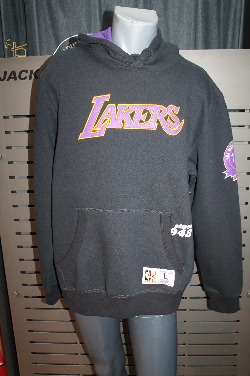 Mitchell And Ness LOS ANGELES LAKERS Team Origins Fleece Hoody Black New