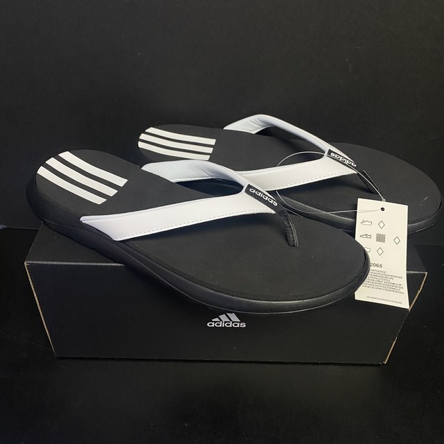 adidas Size 9 Comfort Flip Flop Sandals Black and White for Women for sale online | eBay