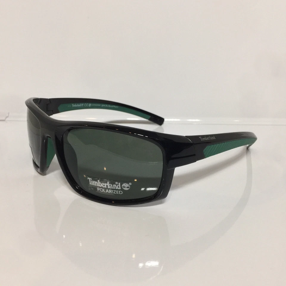 NUEVO EN CAJA Gafas de sol Timberland 9134 01R Negro Plástico Verde Goma Foto 3 de 4