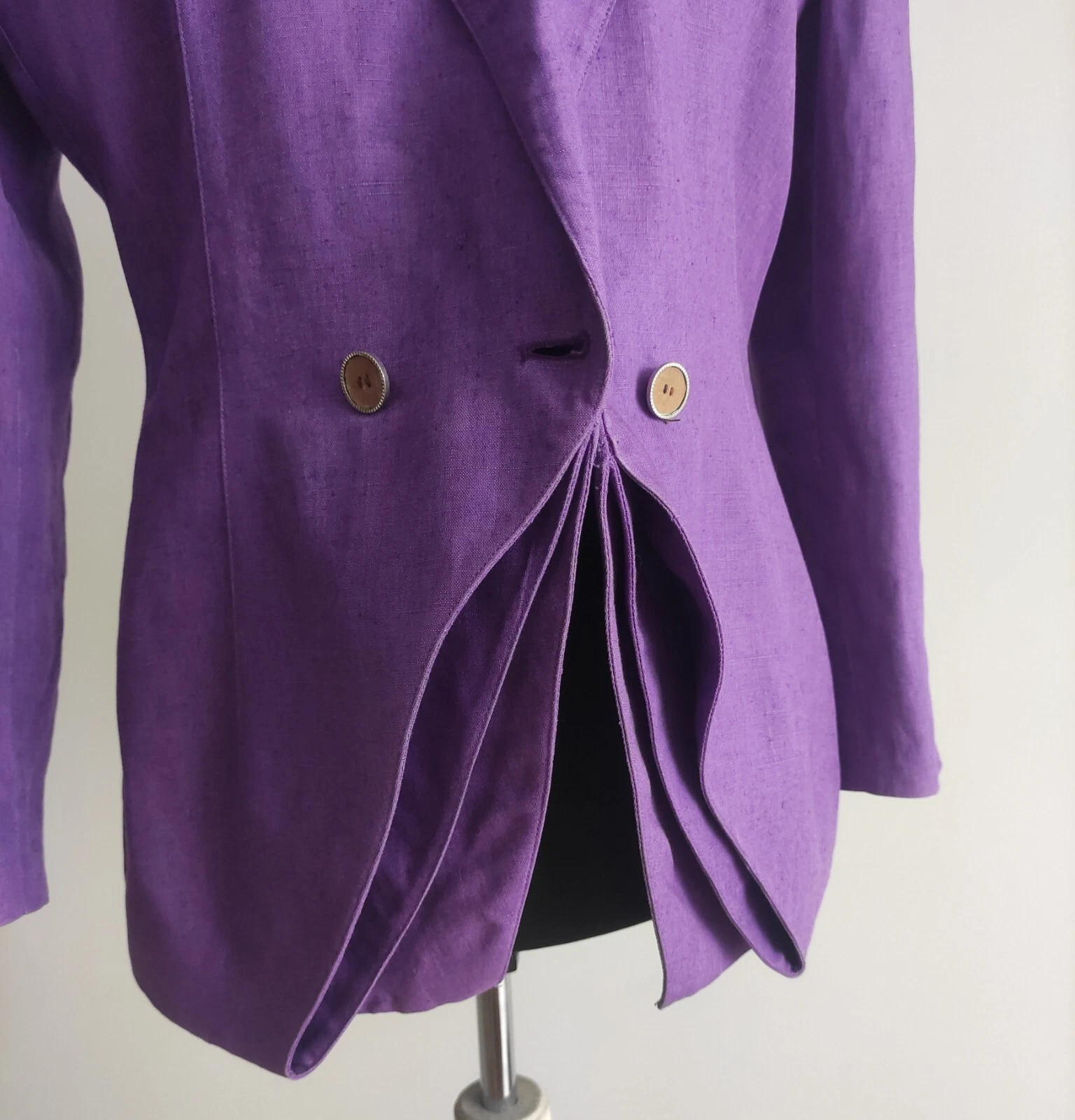 Blazer giacca vintage anni '80 Gianni Versace donna doppio petto lino viola taglia 8