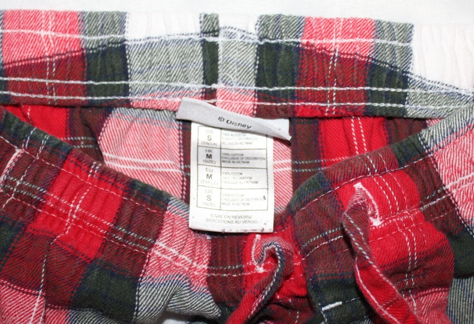 Walt Disney World Parks Mickey Christmas Jersey Top Plaid Pants Pajama