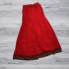20"  Falda Bordada Larga Roja Para Fiesta de Baile de Bollywood Mujer Talla TP 