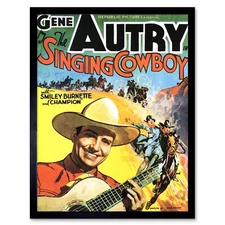 Film Movie Singing Cowboy Gene Autry West 12X16 Inch Framed Art Print