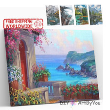 Paint By Numbers Kit Flowers Lake Scenery Abstract Art Canvas Kids Home Draw DIY