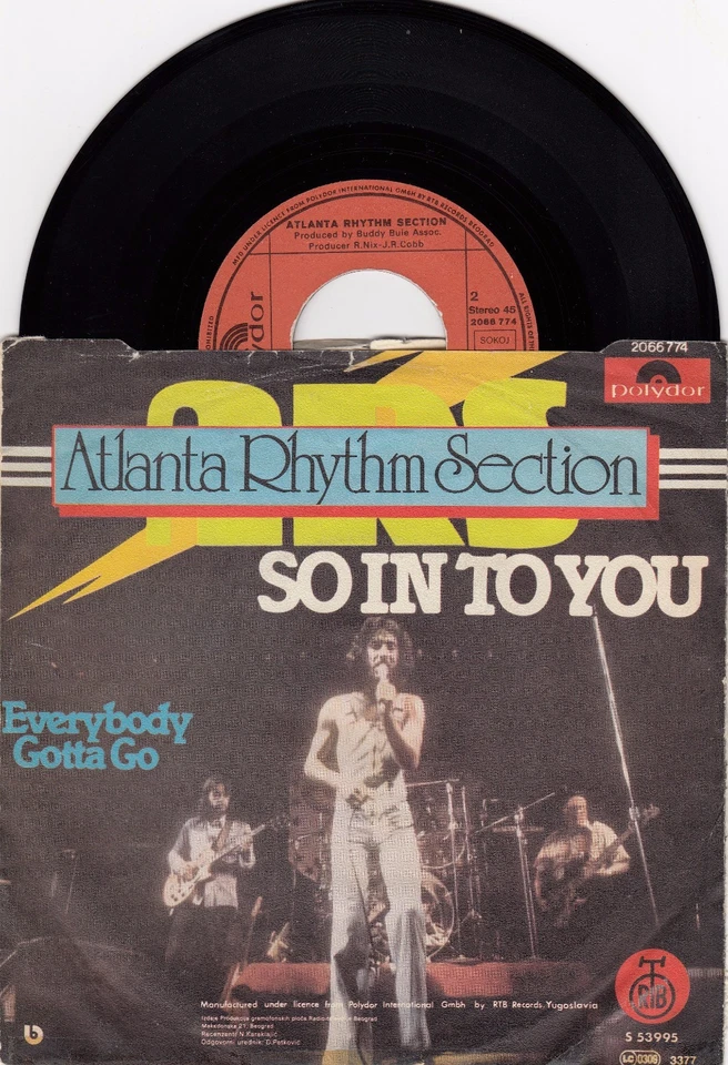ATLANTA RHYTHM SECTION SO IN TO YOU 1977 RECORD YUGOSLAVIA 7" PS 45rpm SINGLE - Image 2 of 2