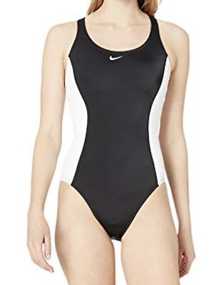 Nike Women's Color Surge Powerback One Piece Black & White Sz XL