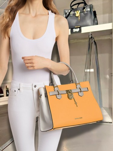 Michael Kors Hamilton Damen Medium Leder Crossbody Umhängetasche Tasche Light Sky Multi - Bild 32 von 37