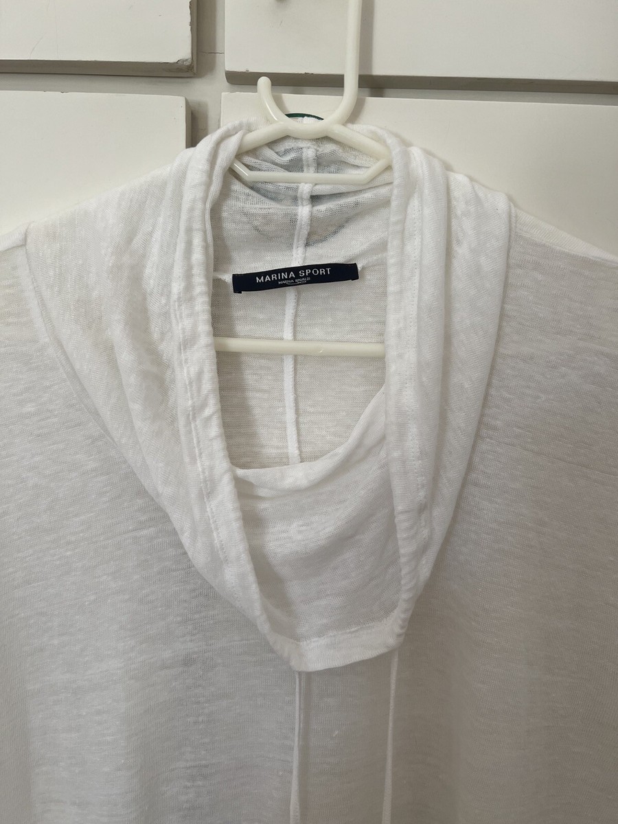 T-shirt Marina Rinaldi Sport Lin Blanc - Taille M - Sans Manches - Occasion Très Bon état