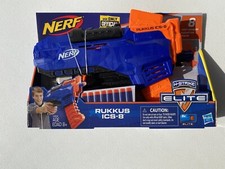 NERF N-Strike Elite Rukkus ICS-8 New In Factory Box 8 Shot Banana Clip 8 Darts